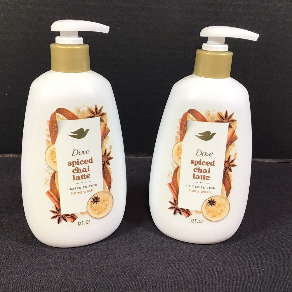 Dove Holiday Treats Limited Edition Spiced Chai Latte Hand Soap 12oz Lot of 2